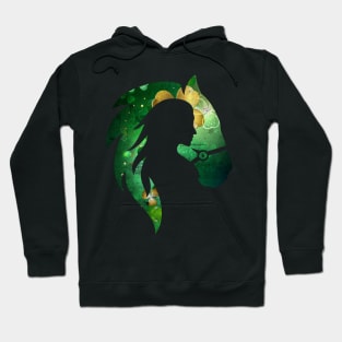 Irish Girl and Horse with Shamrock Pattern Vintage Distressed Design Hoodie